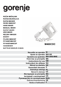 Priručnik Gorenje M460CDC Ručni mikser