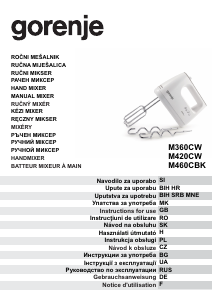 Priručnik Gorenje M420CW Ručni mikser