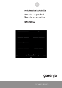 Priročnik Gorenje ISC645BSC Grelna plošča
