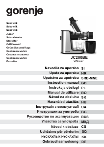 Használati útmutató Gorenje JC200BE Gyümölcscentrifuga