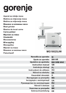 Manuál Gorenje MG1802SJW Mlýnek na maso