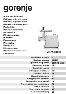 Manual Gorenje MG2502SJX Tocator carne