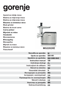 Руководство Gorenje MG2202XE Мясорубка