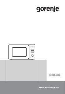 Mode d’emploi Gorenje MO20A4BH Micro-onde