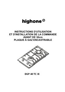 Mode d’emploi High One DGP 40 TC IX Table de cuisson