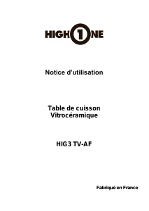 Mode d’emploi High One HIG 3TV-AF Table de cuisson