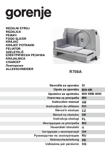 Handleiding Gorenje R708A Snijmachine