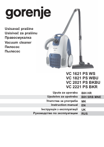 Manual Gorenje VC2221PSBKR Vacuum Cleaner