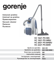 Manual Gorenje VC1821PSWBU Vacuum Cleaner