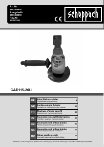Návod Scheppach CAD115-20Li Uhlová brúska