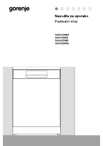 Priročnik Gorenje GS642E90X Pomivalni stroj