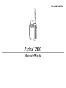 Manuale Garmin Alpha 200 Navigatore palmare