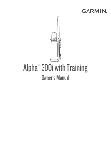 Manual Garmin Alpha 300i Handheld Navigation