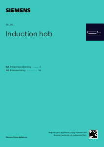 Bruksanvisning Siemens EX612BEB1F Kokeplate