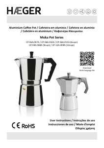 Manual de uso Haeger CP-06A.010A Moka Pot Máquina de café