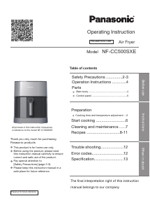 Manuale Panasonic NF-CC500SXE Friggitrice