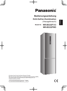 Bedienungsanleitung Panasonic NR-BG32FX3 Kühl-gefrierkombination