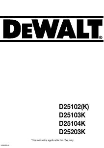 Manual DeWalt D25103K Rotary Hammer