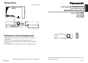 Manual Panasonic PTLC76E Projector