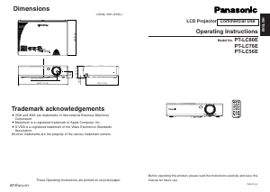 Manual Panasonic PTLC80E Projector