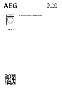 Bedienungsanleitung AEG L76FR14L4V Waschmaschine