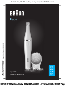 Brugsanvisning Braun 830 Face Ansigtsrensebørste