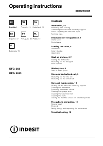 Manual Indesit DFG 2635 Máquina de lavar louça