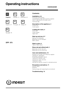 Manual de uso Indesit DFP 272 Lavavajillas