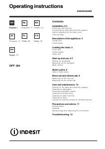 Instrukcja Indesit DFP 584 Zmywarka