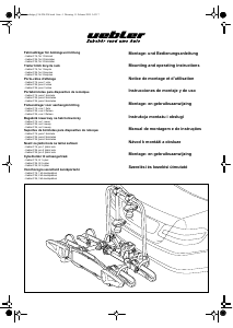 Handleiding Uebler F14 Fietsendrager