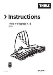 Kullanım kılavuzu Thule VeloSpace XT3 Bisiklet taşıyıcısı