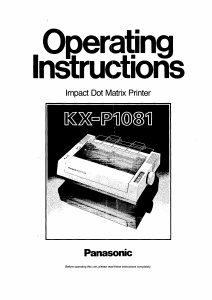 Manual Panasonic KX-P1081 Printer