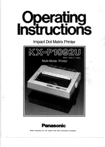 Manual Panasonic KX-P1092 Printer