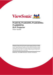 Manual ViewSonic Pro8800WUL Projector