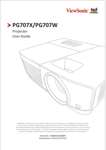 Manual ViewSonic PG707W Projector