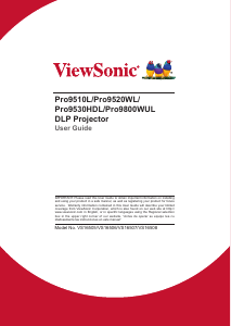 Manual ViewSonic Pro9510L Projector