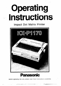 Manual Panasonic KX-P1170 Printer