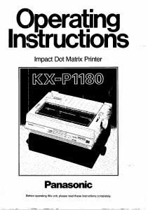 Manual Panasonic KX-P1180 Printer