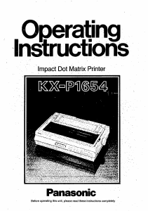Manual Panasonic KX-P1654 Printer