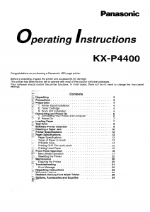 Manual Panasonic KX-P4400 Printer