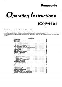 Manual Panasonic KX-P4401 Printer
