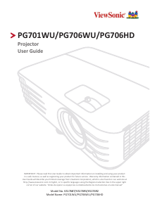 Manual ViewSonic PG706WU Projector