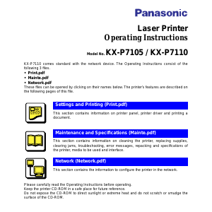 Handleiding Panasonic KX-P7105 Printer