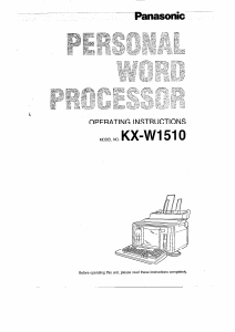 Manual Panasonic KX-W1510 Desktop Computer