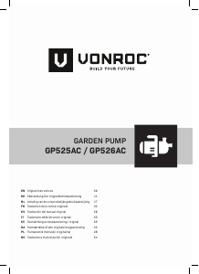 Bruksanvisning Vonroc GP526AC Trädgårdspump