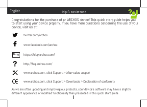 Mode d’emploi ARCHOS 55 Diamond Selfie Téléphone portable