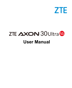 Manual ZTE Axon 30 Ultra 5G Mobile Phone