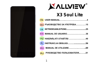 Наръчник Allview X3 Soul Lite Мобилен телефон