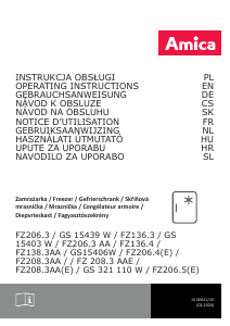 Priručnik Amica GS 321 110 W Zamrzivač