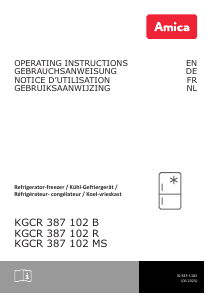 Handleiding Amica KGCR 387 102 MS Koel-vries combinatie